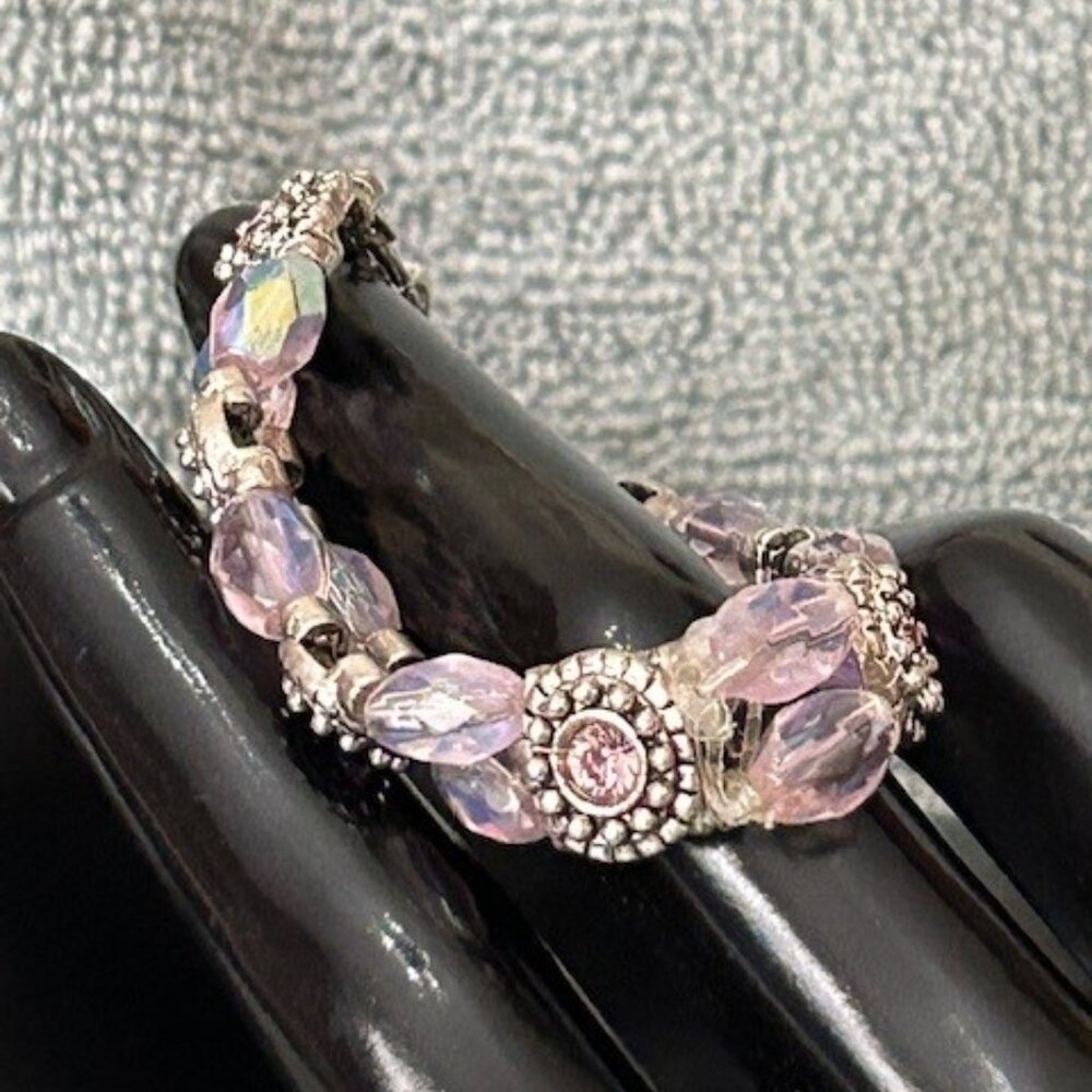 Pink & Silver Necklace and Bracelet - Picture 3 of 6